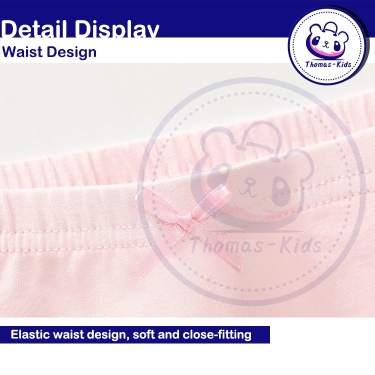 Bộ 5 Quần Lót Boxer Cotton Màu Trơn Thời Trang Cho Bé Gái Từ 3-12 Tuổi