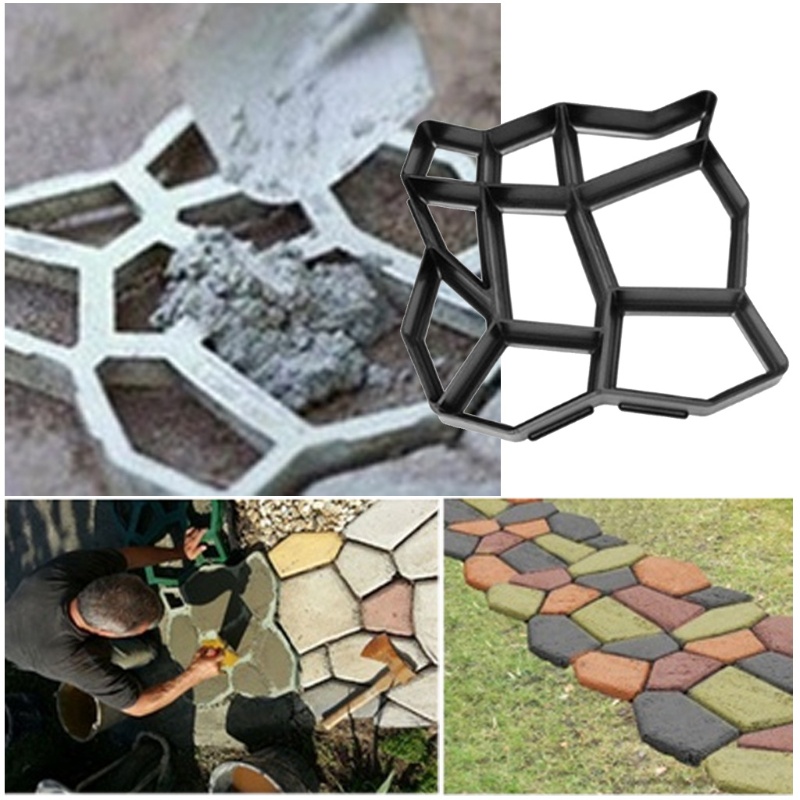 Khuôn Tạo Hình Đá Lát Lối Đi 9 Ngăn DIY