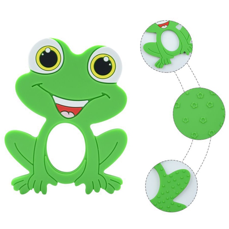 Đồ Chơi Ngậm Nướu Bằng Silicon Hình Ếch Hoạt Hình Dành Cho Bé