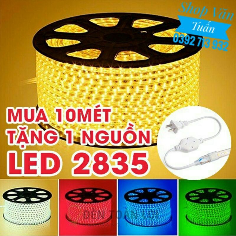 Đèn LED trang trí- 2 hàng 2835,As TRẮNG VÀNG (mét)
