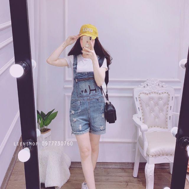 Yếm short jeans nữ co dãn king168 , yếm nữ co dãn nhẹ thoải mái trẻ trung DC10