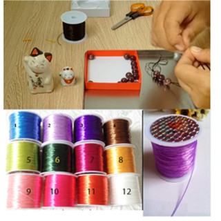 Dây cước thun lụa xỏ vòng hạt cuộn 10m