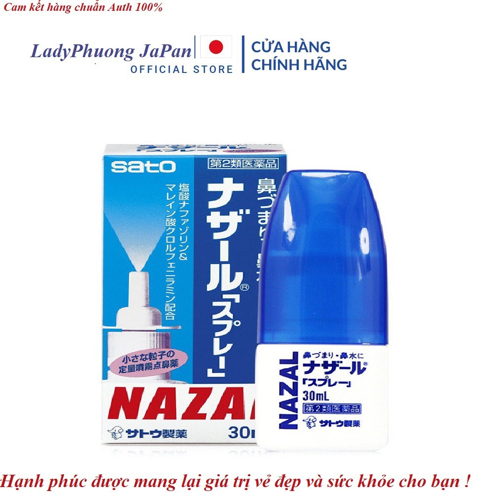 |Hàng Nhật Chính Hãng| HSD 7/2025 | Xịt mũi Sato Nazal Nhật Bản 30ml Sổ Mũi Ngạt Mũi, Nghẹt Mũi Viêm Xoang từ 7 tuổi