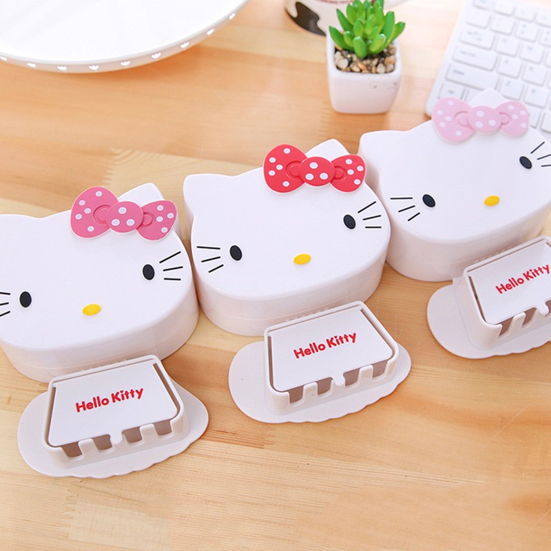 Kệ đựng bàn chải đánh răng Hello kitty dán tường trong nhà tắm