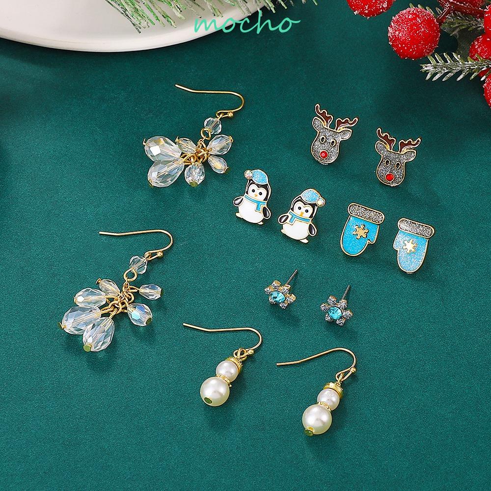 Set 6 Đôi Bông Tai Chủ Đề Giáng Sinh Thời Trang Cho Nữ