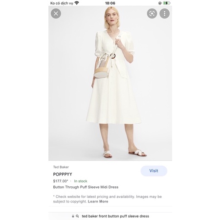 Đầm Ted baker nút phía trước xuất dư xịn