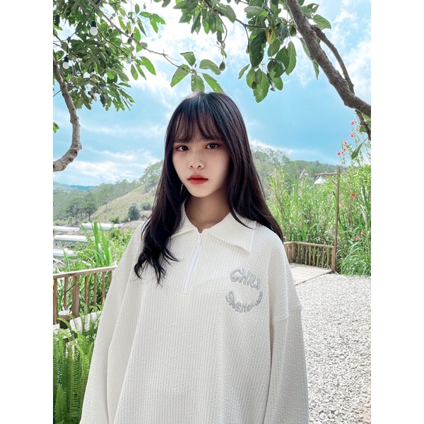 [Mã SKAMPUSHA7 giảm 8% tối đa 50K đơn 250K] Áo Quarter-zip Sweater ( Trắng ) | BigBuy360 - bigbuy360.vn