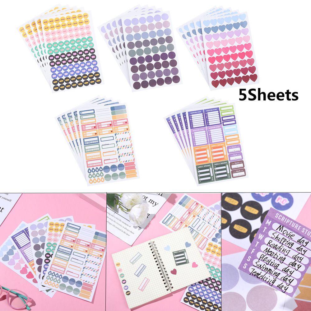 Set 5 Tờ Giấy Dán Ghi Chú Nhiều Màu Sắc Trang Trí Sổ Tay