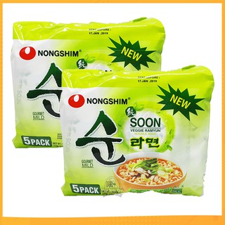 10 Gói Mì Chay Hàn Quốc Soon Veggie Nongshim  (112g/gói)
