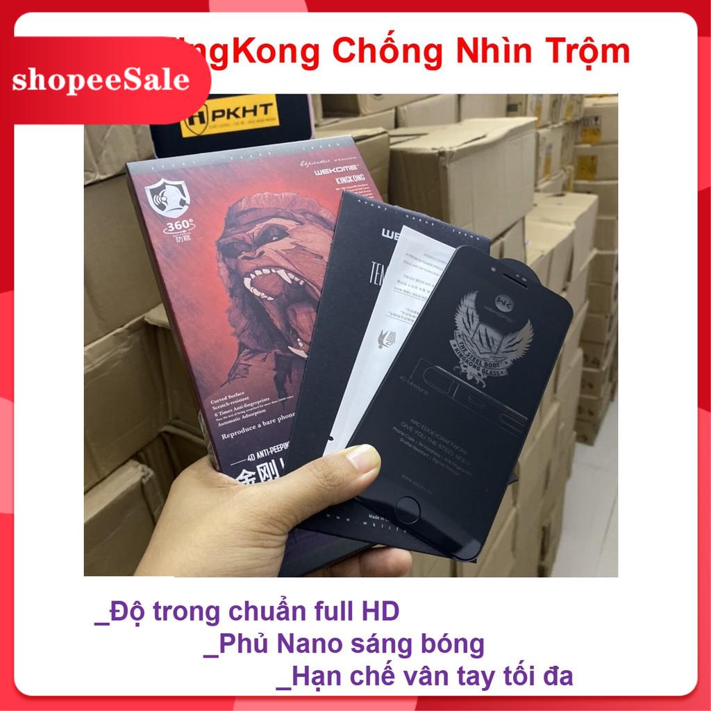 [ hot sale ] Kính Cường lực 4D Kingkong Chống nhìn trộm Iphone 7p /X /XR/ Xmax / 11 / 11 Pro / 11 Pro Max / 12 / 12 Pro