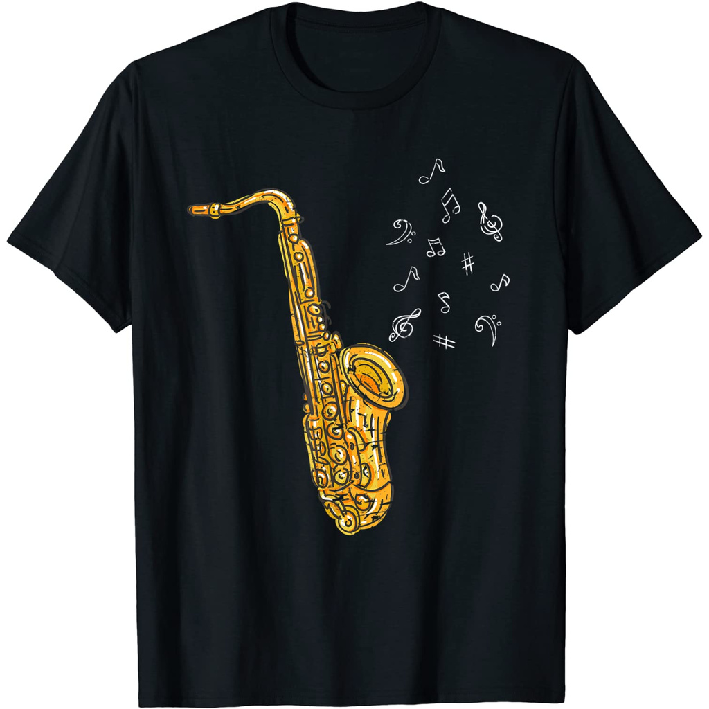 Áo Thun In Hình Kèn Saxophone Thời Trang Mùa Hè Dành Cho Nam