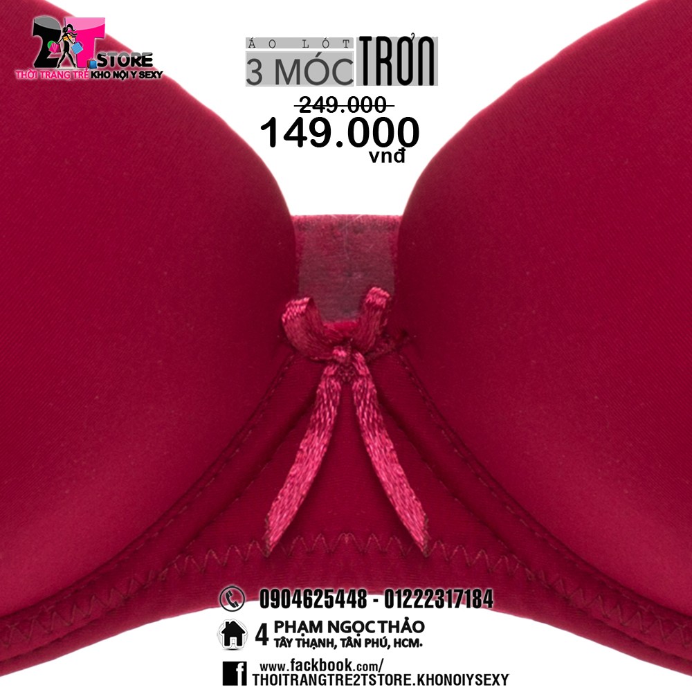 Áo Nâng Ngực Cotton 3 Móc Trơn (Đỏ)