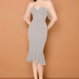 Đầm big size phối lưới tay