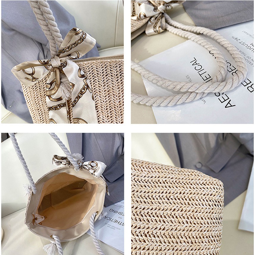 Túi cói Bag.ThanhThu tặng kèm khăn size to 501