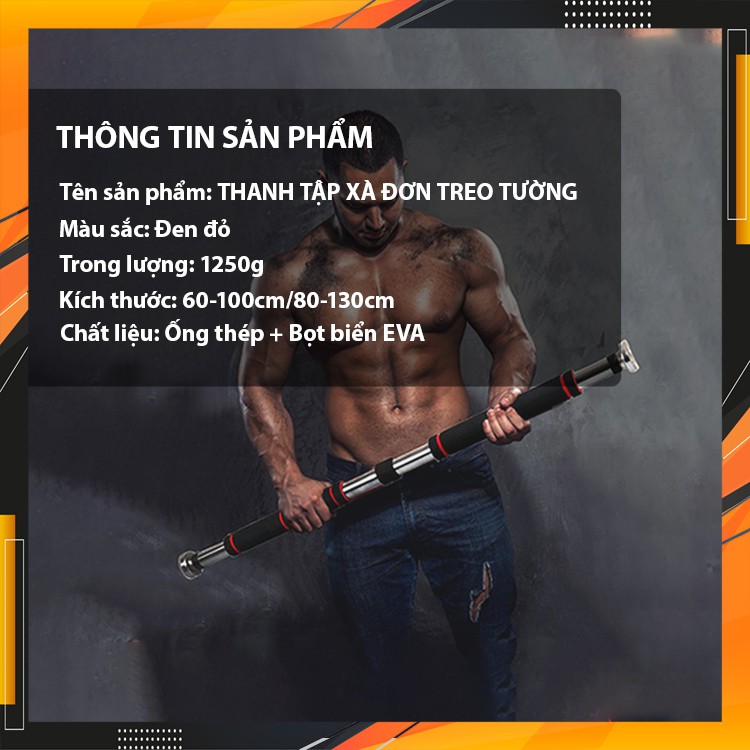 Xà Đơn Treo Tường, Thanh Tập Gắn Cửa nhiều kích cỡ CHÍNH HÃNG CAO CẤP EROS