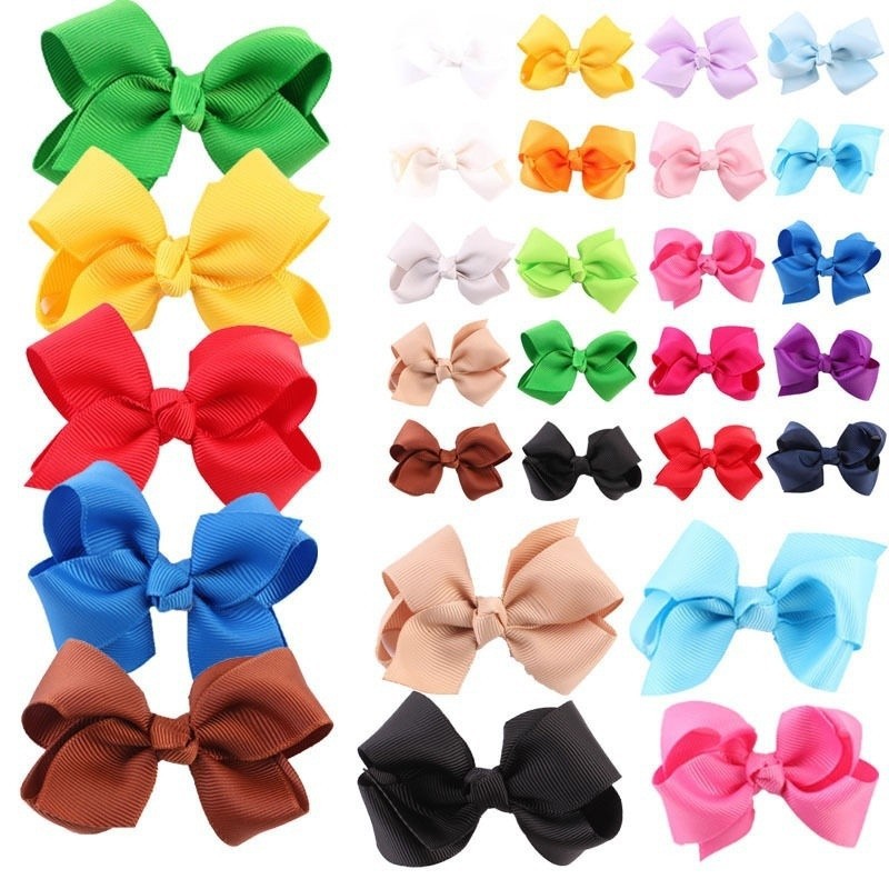 ღ♛ღ20Pcs Baby Kids Children Girl Bow Ribbon Alligator Hair Clip Hairpin Accessories