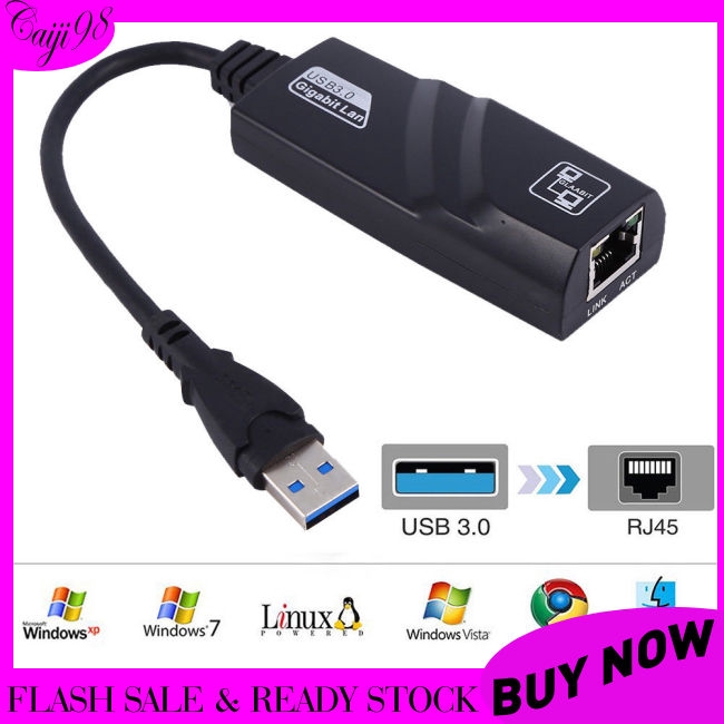 USB 3.0 to 10/100/1000 Mbps Gigabit RJ45 Ethernet LAN Network Adapter for PC