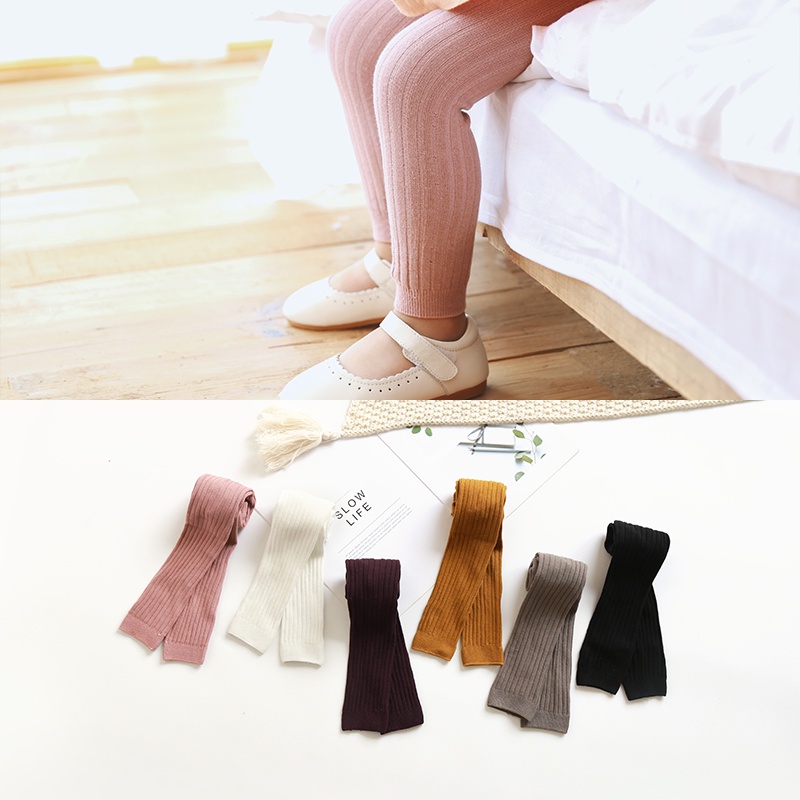 Quần Legging Cotton Lưng Thun Họa Tiết Kẻ Sọc Thời Trang Xuân Thu Mới Cho Bé Gái