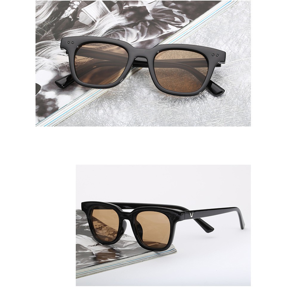 Kính Thời Trang V Nhiều Màu Mắt Vuông Khung Nhựa Đen Bóng Sang Trọng | BigBuy360 - bigbuy360.vn