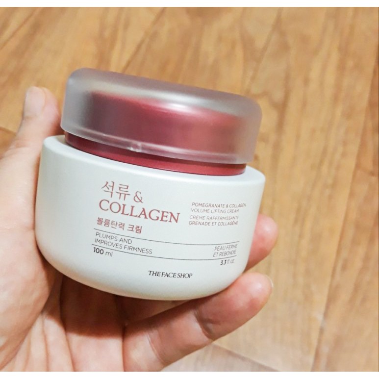 Kem dưỡng da mặt TheFaceShops Pomegranate & Collagen Volume Lifting Cream nâng cơ, chống lão hóa da - HONGS BEAUTY