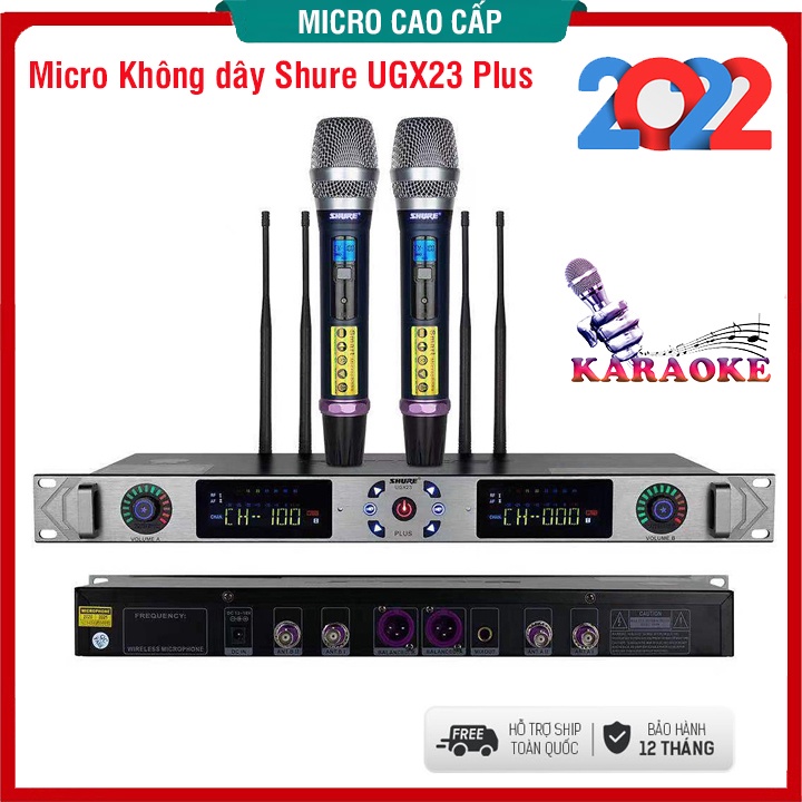 Micro không dây Shure UGX23 Plus | JBL VM888  Cao cấp, Micro Karaoke Chuyên Nghiệp, Mic Hát Gia Đình, Lọc Tiếng Cực Hay