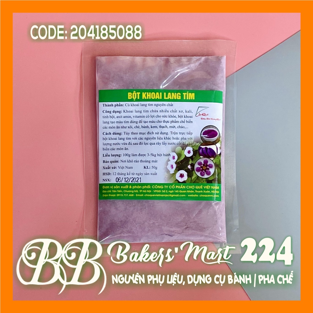 Bột KHOAI LANG TÍM tạo màu tím nhạt - 1 Gói 50gr