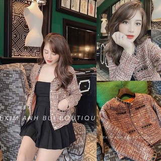 (BAN SỈ, CTV) ÁO KHOÁC DẠ MÀU KẺ CAM