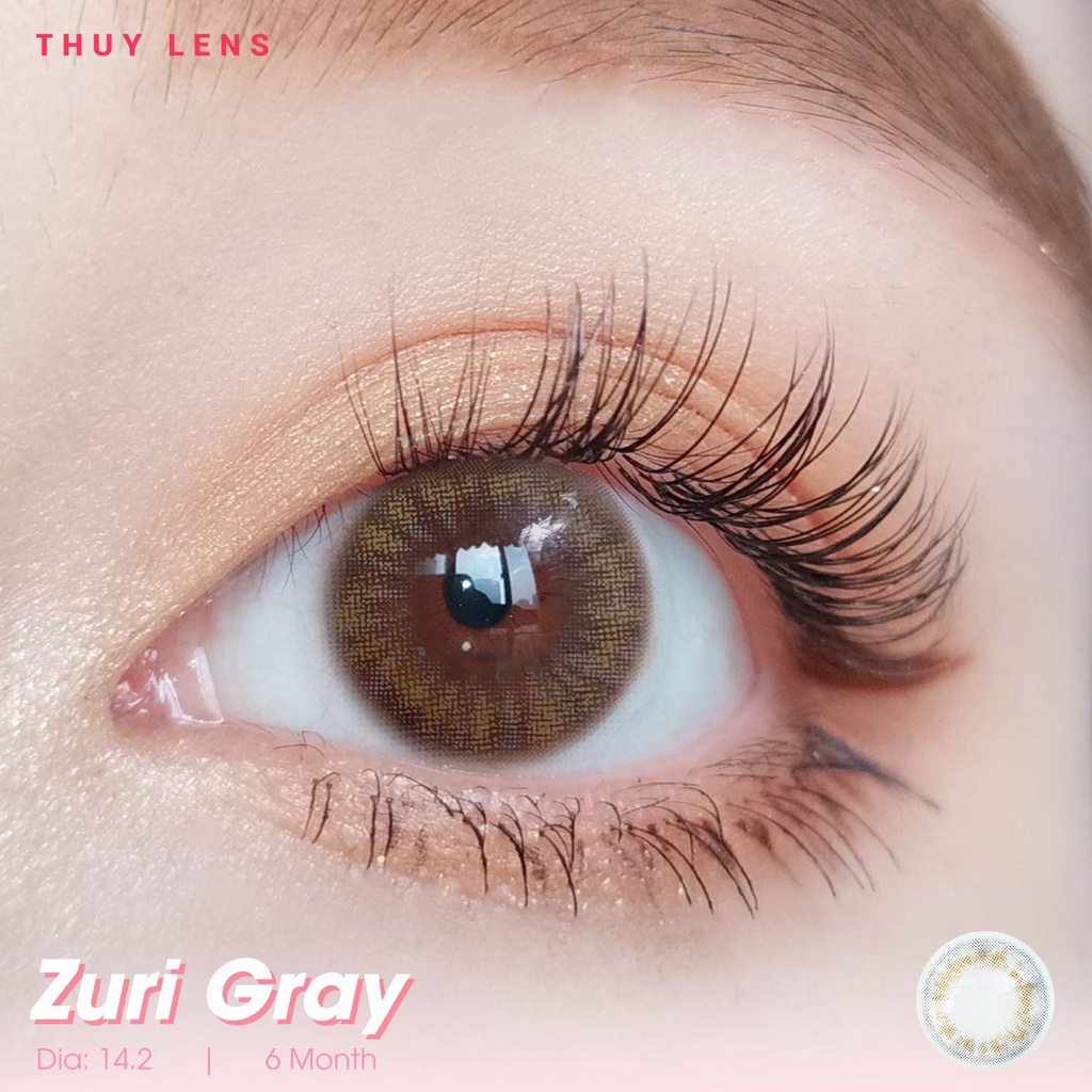 Kính áp tròng ZLENS cho mắt cận màu xám tây độ cận từ 0 - 8 Zuri Gray