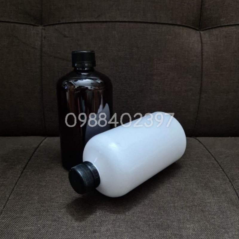 Chai Chiết Mĩ Phẩm ❤ GIÁ RẺ NHẤT ❤ Chai nhựa pet 500ml lùn nắp vặn đen chiết mỹ phẩm , phụ kiện du lịch
