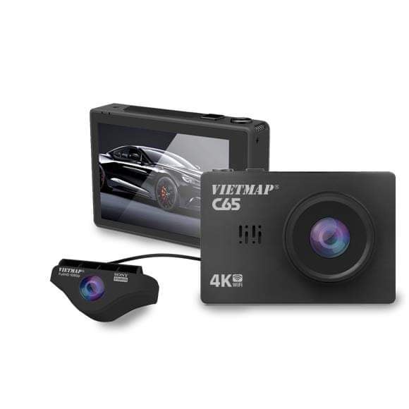 Camera hành trình Vietmap C65 4K, WIFI, GPS, Ghi hình trước sau