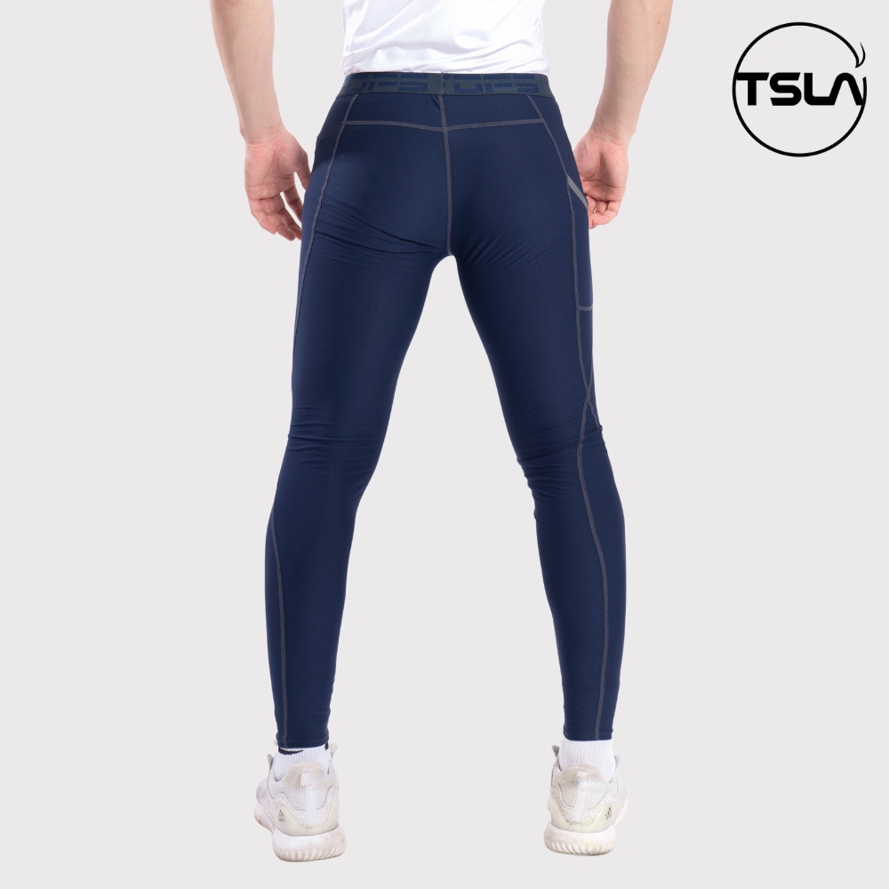 Quần giữa nhiệt nam legging dài chất poly nhẹ thoáng khí co giãn 4 chiều ôm body bó cơ chạy bộ fitness work out DEL1005