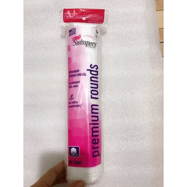 bông tẩy trang cao cấp Premium rounds cotton 100 miếng của Mỹ