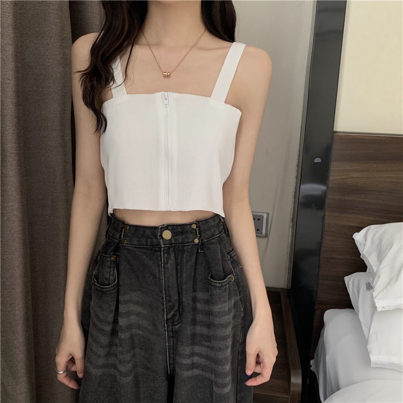 Áo Hai Dây Dệt Kim Ngắn Kiểu Hàn Quốc Thời Trang Cho Nữ áo vest nữ NZ-BX-08