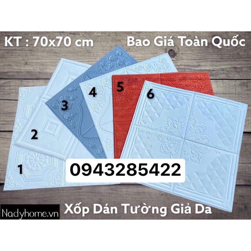 Xốp dán tường, trần giả da hoa văn Tân cổ điển 70x70cm