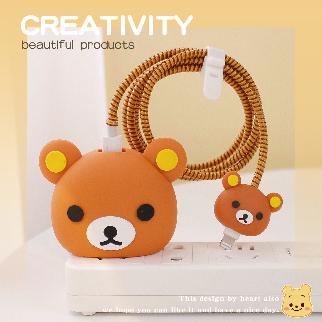 Phụ Kiện Bảo Vệ Dây Cáp Sạc Họa Tiết Hoạt Hình Cho iphone 18w 20w 11 12 13 pro max