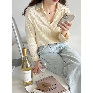 Áo sơ mi thô mềm gân sọc 52001 cherry coco