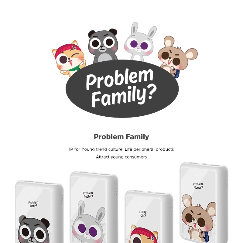 [Mã khuyến mãi KIVE20215 Giảm 10% toàn cửa hàng]Kivee Cute Cartoon Power Bank 10000 mah Fast Charger