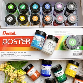 Màu bột, màu Poster Pentel lọ lẻ 30ml