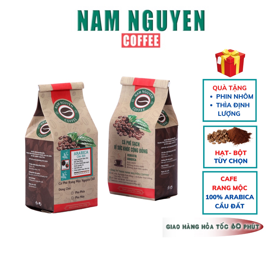 Cà phê rang xay Arabica cầu đất vị chụa thanh, thơm quyến rũ pha máy, pha phin từ Nam Nguyên