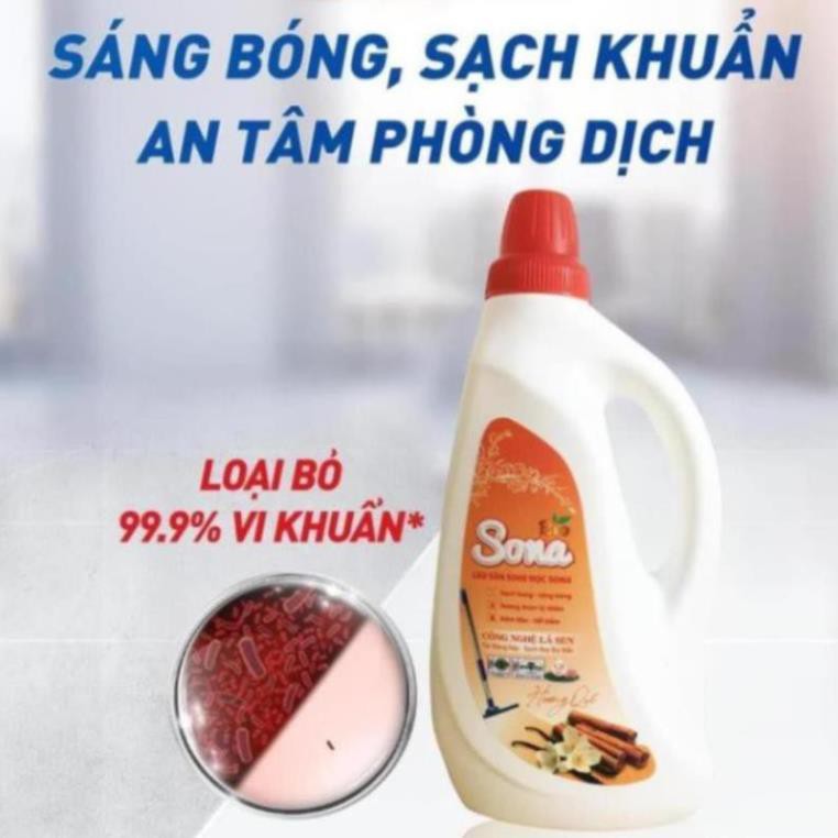 Nước Lau Sàn Đuổi Muỗ Hương Quế & Hương Chanh Sả SoNa 1.25kg, Lau Sạch Vết Bẩn Khó, Không Hại Men Gạch, Phù Hợp Sàn Gỗ