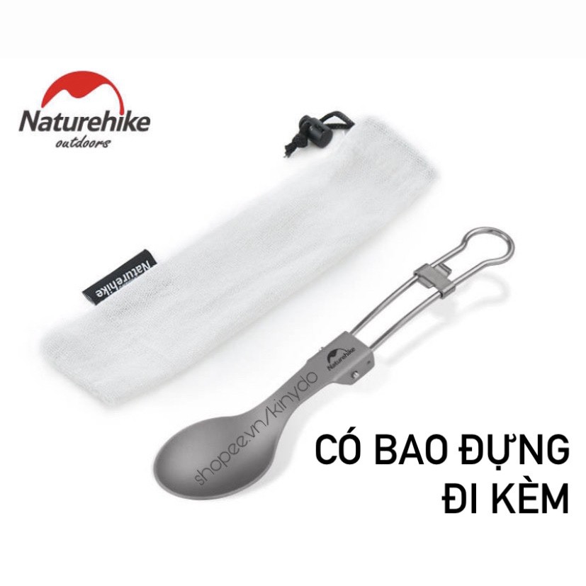 THÌA DĨA NĨA DAO ĐŨA HỢP KIM TITAN THÉP KHÔNG GỈ DU LỊCH TIỆN LỢI, GẤP GỌN NATUREHIKE NH18C001-J NH18C002 NH19C001-J