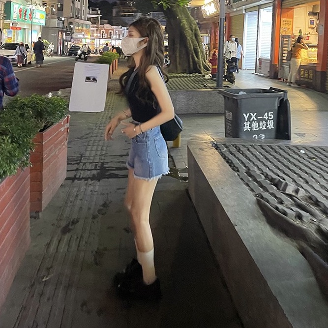 Xiaozhainv Áo Yếm Croptop Dệt Kim Sát Nách Thoáng Khí Thời Trang Mùa Hè Cho Nữ