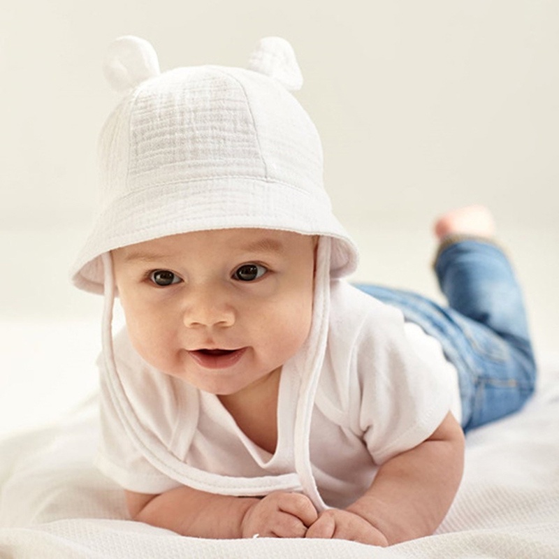 Mũ xô bằng cotton mềm mại thời trang xuân hè cho bé sơ sinh