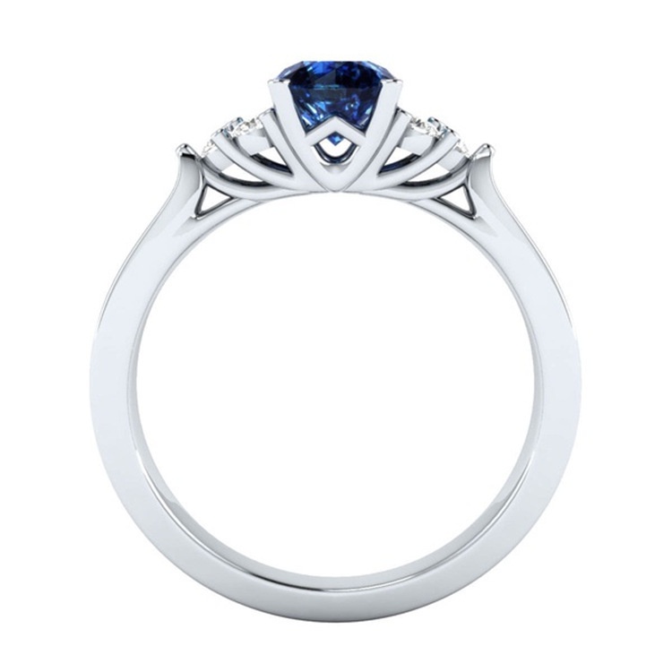 Nhẫn mạ bạc 925 đính đá sapphire thời trang dành cho nữ