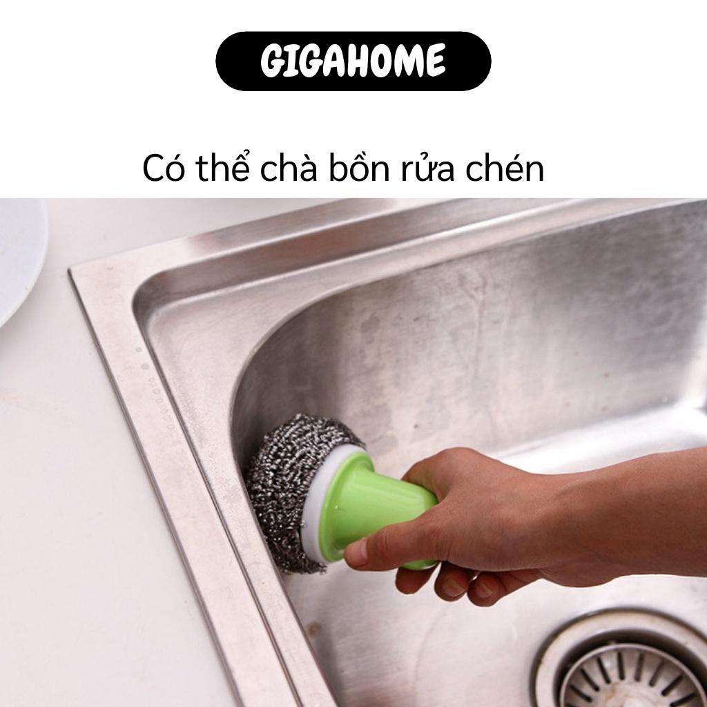 Miếng chà nồi  GIÁ VỐN]  Cọ rửa xoong chén có tay cầm làm sách những vết bẩn cứng đầu 8301