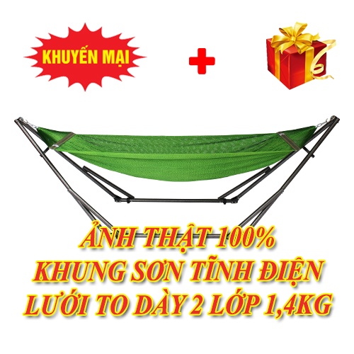 KHUNG+LƯỚI VÕNG XẾP SIZE NGƯỜI LỚN TRỌN BỘ