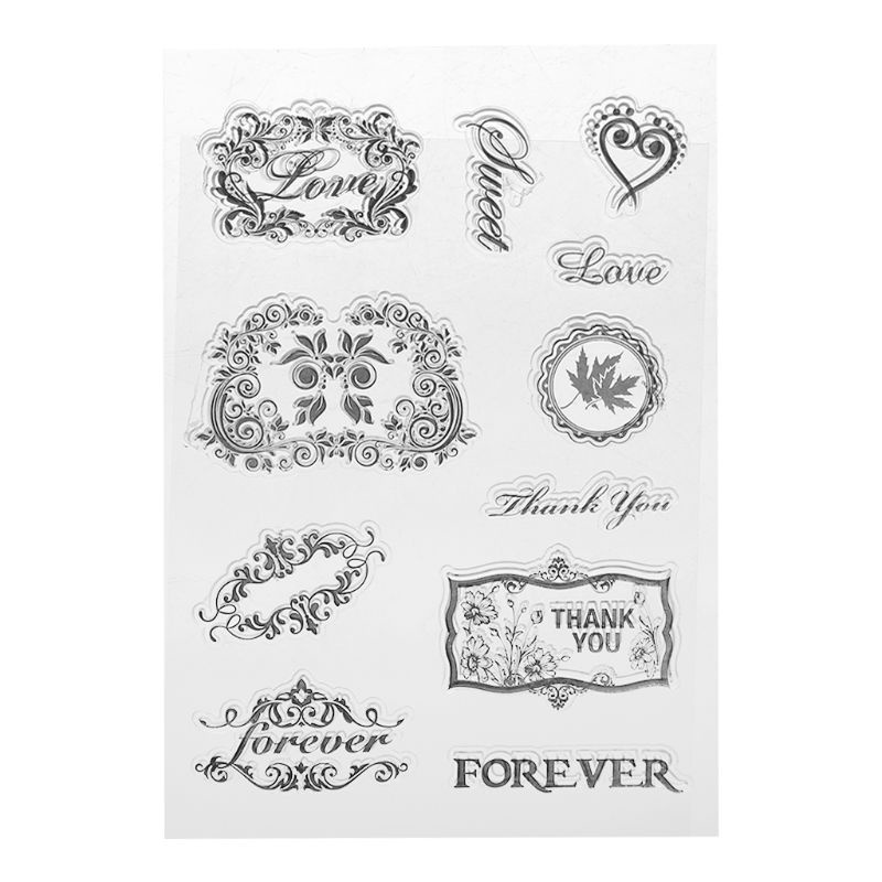 Con Dấu Silicone Trong Suốt In Nổi Hình Lá Trang Trí Sổ Tay DIY