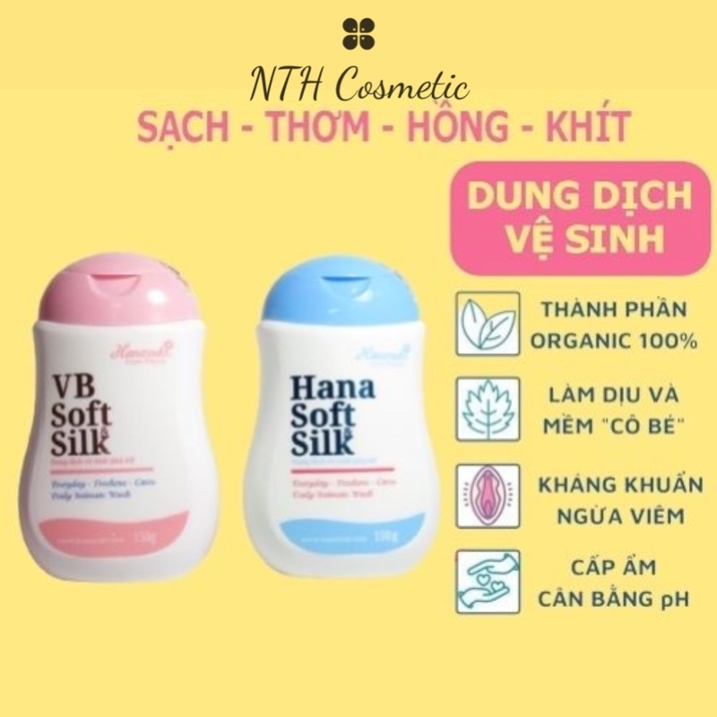 Dung dịch vệ sinh Hana Soft Silk Hanayuki chính hãng, 150ml dùng được cho cả Nam và Nữ