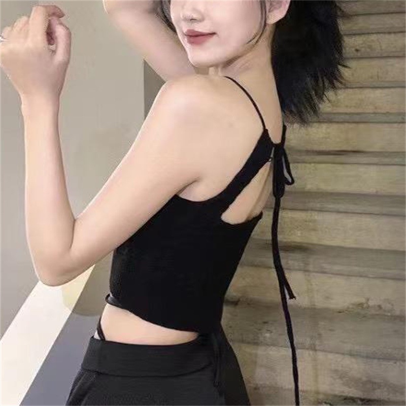 IELGY    Áo Dệt Kim Hai Dây Cột Dây Thời Trang Quyến Rũ Cho Nữ