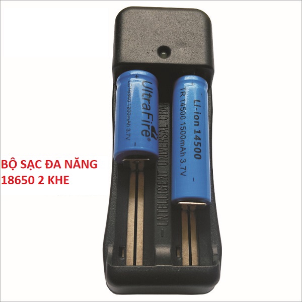 Bộ sạc pin đôi đa năng 18650 16340 14500 18350...